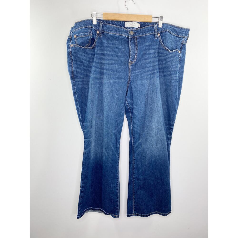 Torrid Slim Boot Dark Wash Blue Cotton Blend Denim Jeans Women's Size 26 Short
